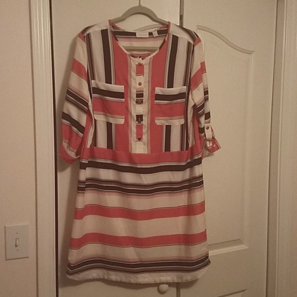 New york and company pink multicolor dress